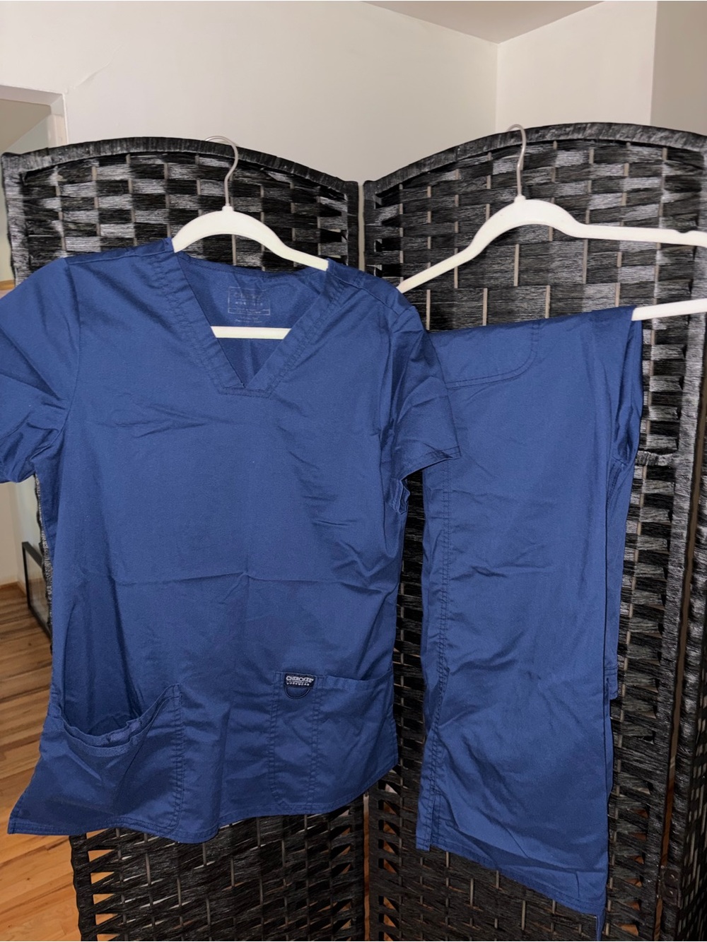 Cherokee Navy Blue Women's Short Sleeve Scrub Top & Pants